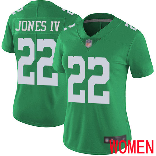 Women Philadelphia Eagles #22 Sidney Jones Limited Green Rush Vapor Untouchable NFL Jersey Football->women nfl jersey->Women Jersey
